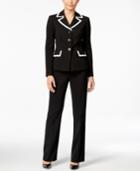 Le Suit Three-button Contrast-trim Pantsuit