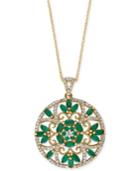 Brasilica By Effy Collection Emerald (2-1/4 Ct. T.w.) And Diamond Accent Pendant Necklace In 14k Gold