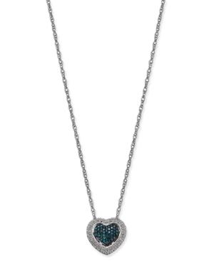 Diamond Heart Pendant Necklace (1/5 Ct. T.w.) In Sterling Silver