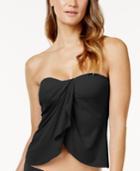 Vince Camuto Riviera Strapless Draped Tankini Top Women's Swimsuit