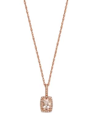Morganite (1/2 Ct. T.w) And Diamond Accent Pendant In 14k Rose Gold