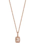 Morganite (1/2 Ct. T.w) And Diamond Accent Pendant In 14k Rose Gold