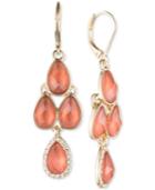 Anne Klein Gold-tone Pave Cobalt Blue Crystal Chandelier Earrings