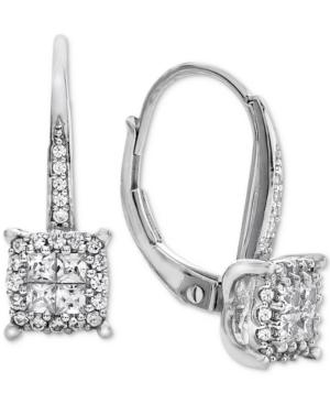 Diamond Cluster Drop Earrings (1/2 Ct. T.w.) In 14k White Gold (also Available In 14k Rose Gold & 14k Yellow Gold)