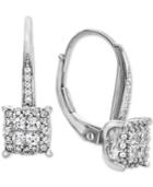 Diamond Cluster Drop Earrings (1/2 Ct. T.w.) In 14k White Gold (also Available In 14k Rose Gold & 14k Yellow Gold)