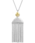 Lucky Brand Two-tone Chain Fringe Pendant Necklace