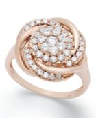 Wrapped In Love Diamond Ring, 14k Rose Gold Diamond Pave Knot Ring (3/4 Ct. T.w.), Created For Macy's