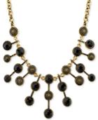 2028 Silver-tone Antique-look Jet-stone Statement Necklace, A Macy's Exclusive Style