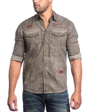 Affliction Men's Cold Fire Embroidered Graphic-print Long-sleeve Shirt