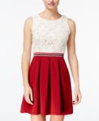 Speechless Juniors' Lace Pleated Fit & Flare Dress, A Macy's Exclusive