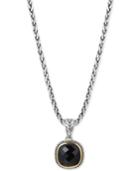 Eclipse By Effy Onyx (12 X 12mm) Pendant Necklace In Sterling Silver & 18k Gold