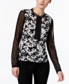 Yyigal Printed Lace-trim Blouse, A Macy's Exclusive