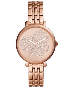 Fossil Women's Jacqueline Rose Gold-tone Stainless Steel Bracelet Watch 36mm