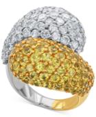 Diamond (3-3/8 Ct. T.w.) And Yellow Sapphire (4-1/4 Ct. T.w.) Ring In 14k Gold And White Gold