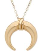 18 Polished Horn Pendant Necklace In 10k Gold