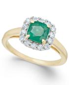 Emerald (1 Ct. T.w.) & Diamond (1/4 Ct. T.w.) Ring In 14k Gold