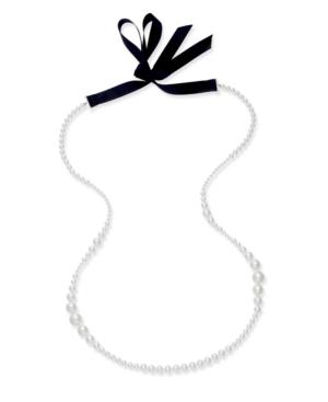 Danori Imitation Pearl And Ribbon Long Statement Necklace