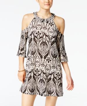 Be Bop Juniors' Printed Cold Shoulder Dress