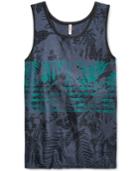 Univibe Men's Bounce Tropical-print Stripe Tank