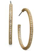 Eliot Danori Earrings, Gold-tone Medium Inside Out Crystal Hoop Earrings