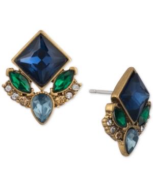 Carolee Gold-tone Multi-stone Stud Earrings