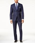 Perry Ellis Men's Slim-fit Blue Windowpane Suit
