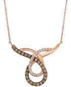 Le Vian Chocolate (3/4 Ct. T.w.) And White (1/4 Ct. T.w.) Loop Pendant Necklace In 14k Rose Gold