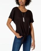 Bcx Juniors' Crisscross Tie-front T-shirt