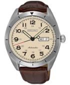 Seiko Men's Automatic Brown Leather Strap Watch 43mm Srp713