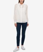 Tommy Hilfiger Sheer Dot-print Shirt, Created At Macy's