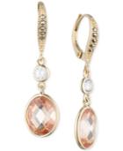 Judith Jack 10k Gold-plated Sterling Silver Champagne Crystal And Marcasite Drop Earrings