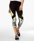 Jessica Simpson The Warm Up Juniors' Colorblocked Mesh-inset Cropped Leggings
