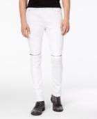 Guess Men's Skinny-fit Stretch White Destroyed Moto Jeans