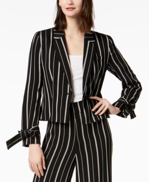 Nine West Striped Tie-sleeve Blazer