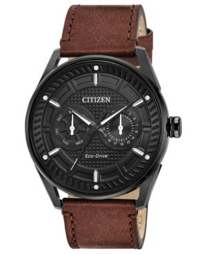 Citizen Drive From Citizen Eco-drive Men's Brown Leather Strap Watch 42mm