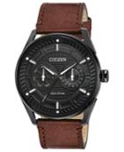 Citizen Drive From Citizen Eco-drive Men's Brown Leather Strap Watch 42mm