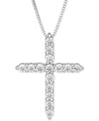 Lab Grown Diamond Cross 18 Pendant Necklace (1/2 Ct. T.w.) In 14k White Gold