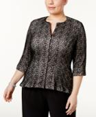 Alex Evenings Plus Size Lace Peplum Jacket