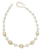 Charter Club Gold-tone Imitation Pearl Pave Strand Necklace, Only At Macy's