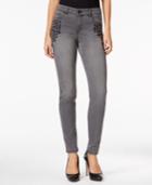 Style & Co Embroidered Dark Shadow Wash Skinny Jeans, Only At Macy's