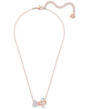 Swarovski Two-tone Pave Bow 15-2/3 Pendant Necklace