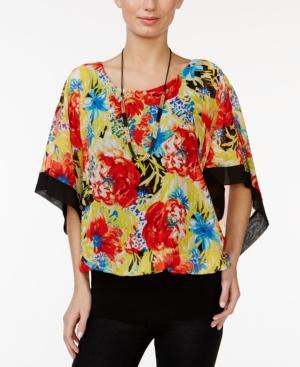 Miraclesuit Floral-print Banded Hem Kimono Top