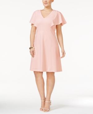 Calvin Klein Plus Size Flutter-sleeve A-line Dress