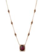 Le Vian Pomegranate Garnet (2 1/3 Ct.t.w.) And Diamond (7/8 Ct.t.w.) Necklace Set In 14k Rose Gold