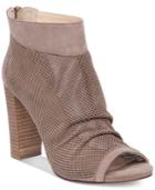 Vince Camuto Cosima Perforated Block-heel Booties Women's Shoes