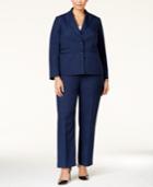 Le Suit Plus Size Two-button Textured Pantsuit
