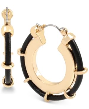 M. Haskell For Inc Gold-tone Jet Wrapped Circle Hoop Earrings, Only At Macy's
