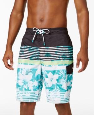 Speedo Men's Striped And Floral Board Shorts, 10