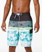 Speedo Men's Striped And Floral Board Shorts, 10