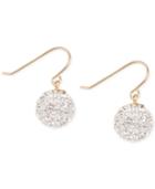 Crystal Pave Ball Drop Earrings In 10k Gold